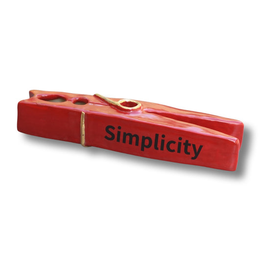 Simplicity Red Handmade Ceramic Clip