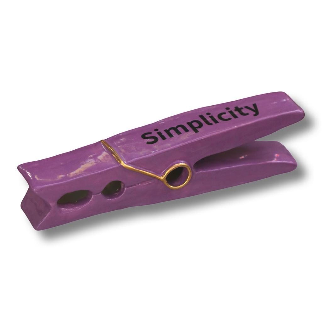 Simplicity Purple Handmade Ceramic Clip