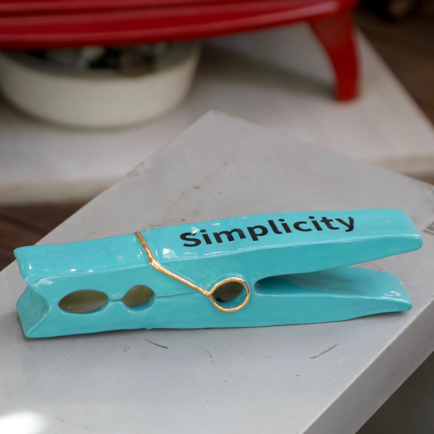 Simplicity Light Blue Handmade Ceramic Clip