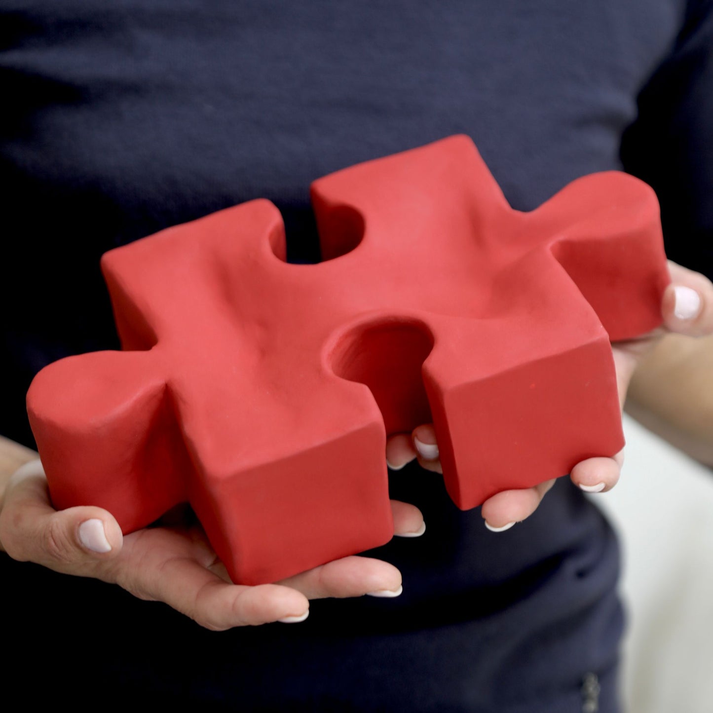 The Red Maze: Handcrafted Ceramic Puzzle Sculpture