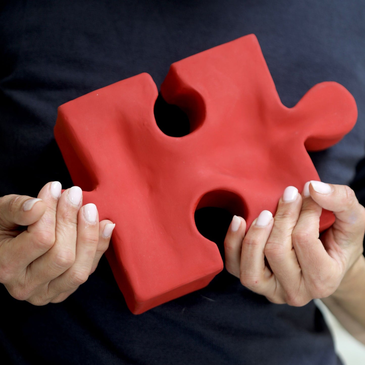 The Red Maze: Handcrafted Ceramic Puzzle Sculpture