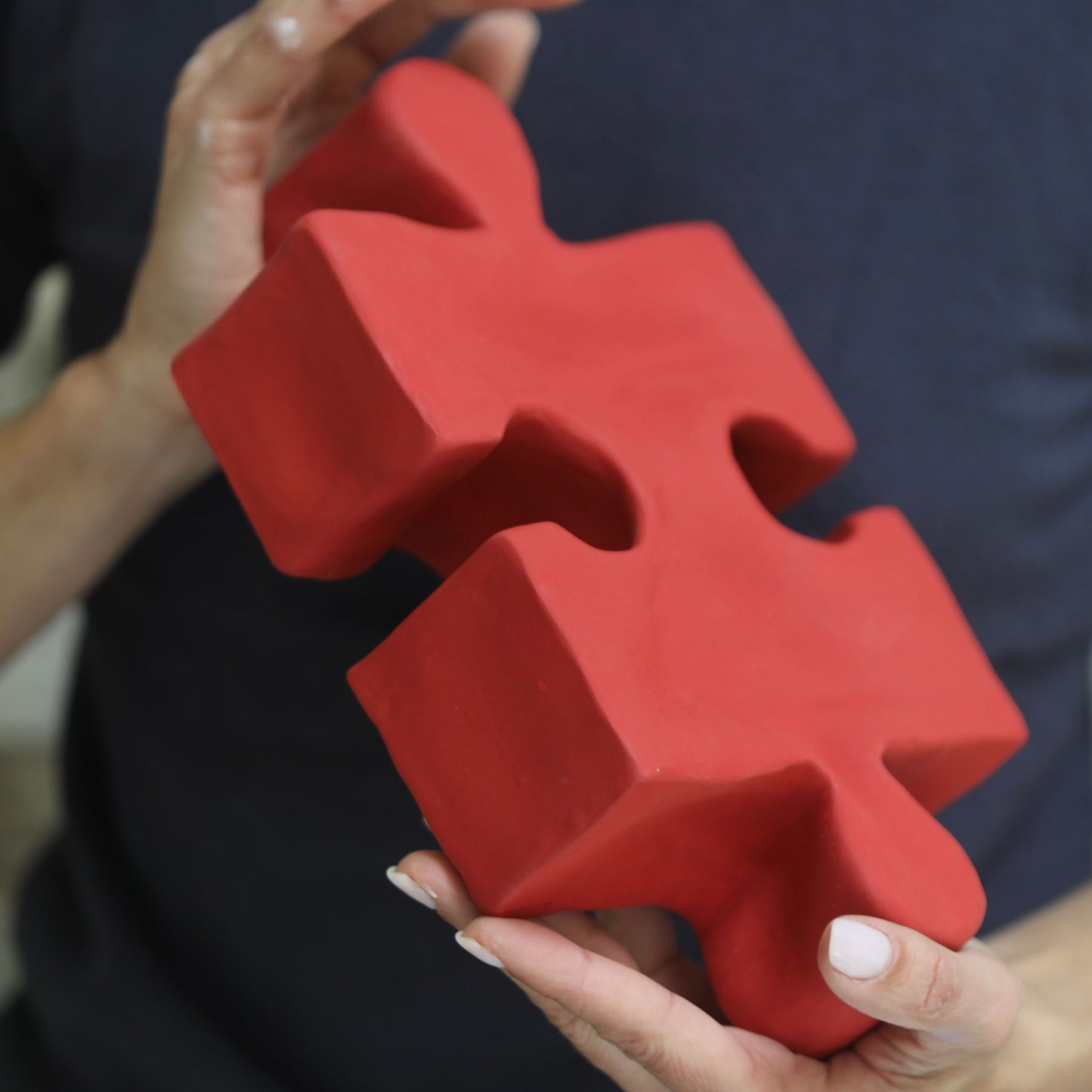 The Red Maze: Handcrafted Ceramic Puzzle Sculpture