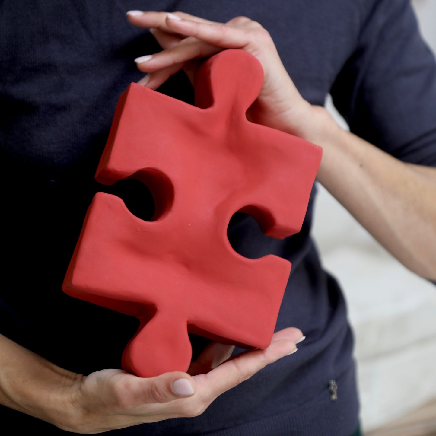 The Red Maze: Handcrafted Ceramic Puzzle Sculpture