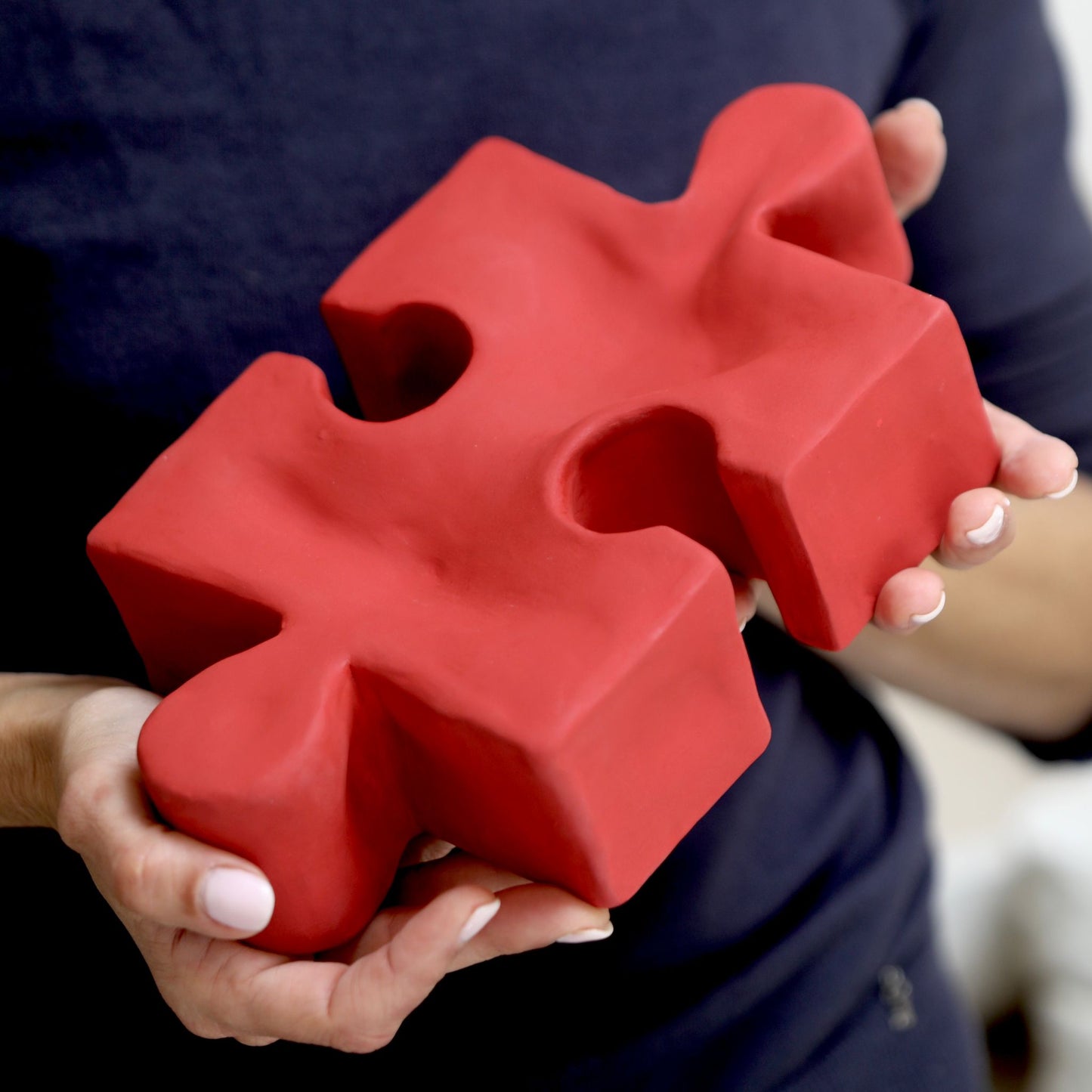 The Red Maze: Handcrafted Ceramic Puzzle Sculpture